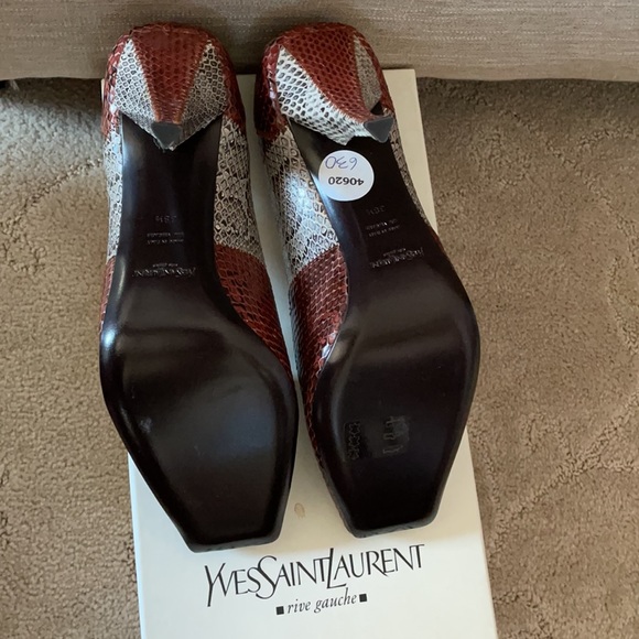 YSL brown open toe pumps 38.5 - Picture 3 of 4